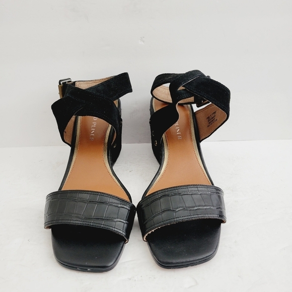 New Donald Pliner Women's Bellville Suede Crocco Wedge Sandals, Size 9,5 - Picture 3 of 8